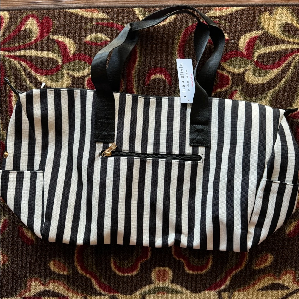 Alice and Olivia Positano Stripe Duffel Bag NWT